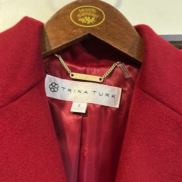 Red Women’s Trina Turk Coat - Picture 2 of 7